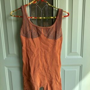 Forever 21 Orange and Purple Striped jumpsuit